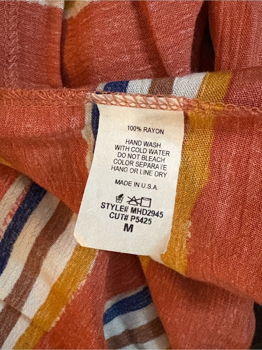 Hailey & Co Rust Stripe Tiered Ruffle Sleeve Midi Dress Women’s Medium NWT - Picture 12 of 13